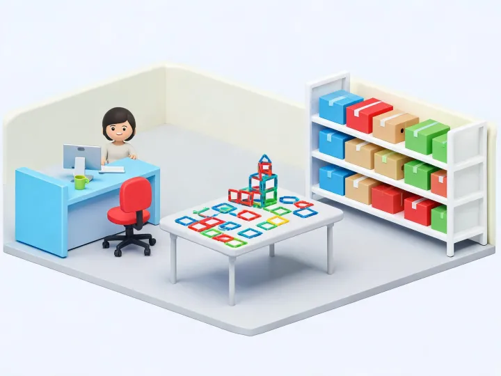 Illustrated Magna Tiles studio map