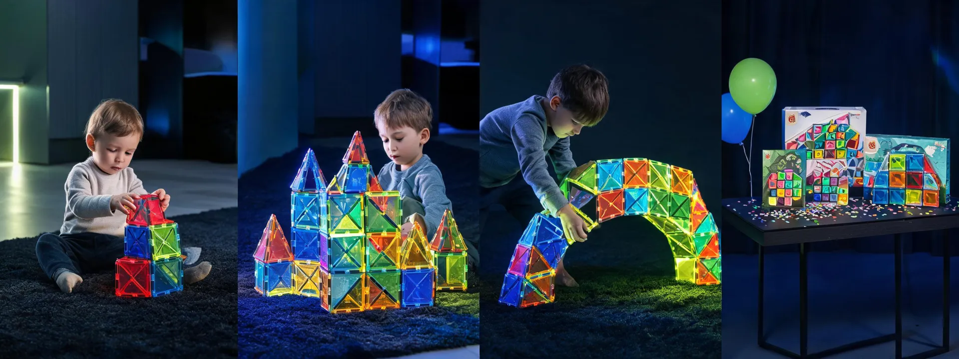 Magna Tiles age stage play scenes